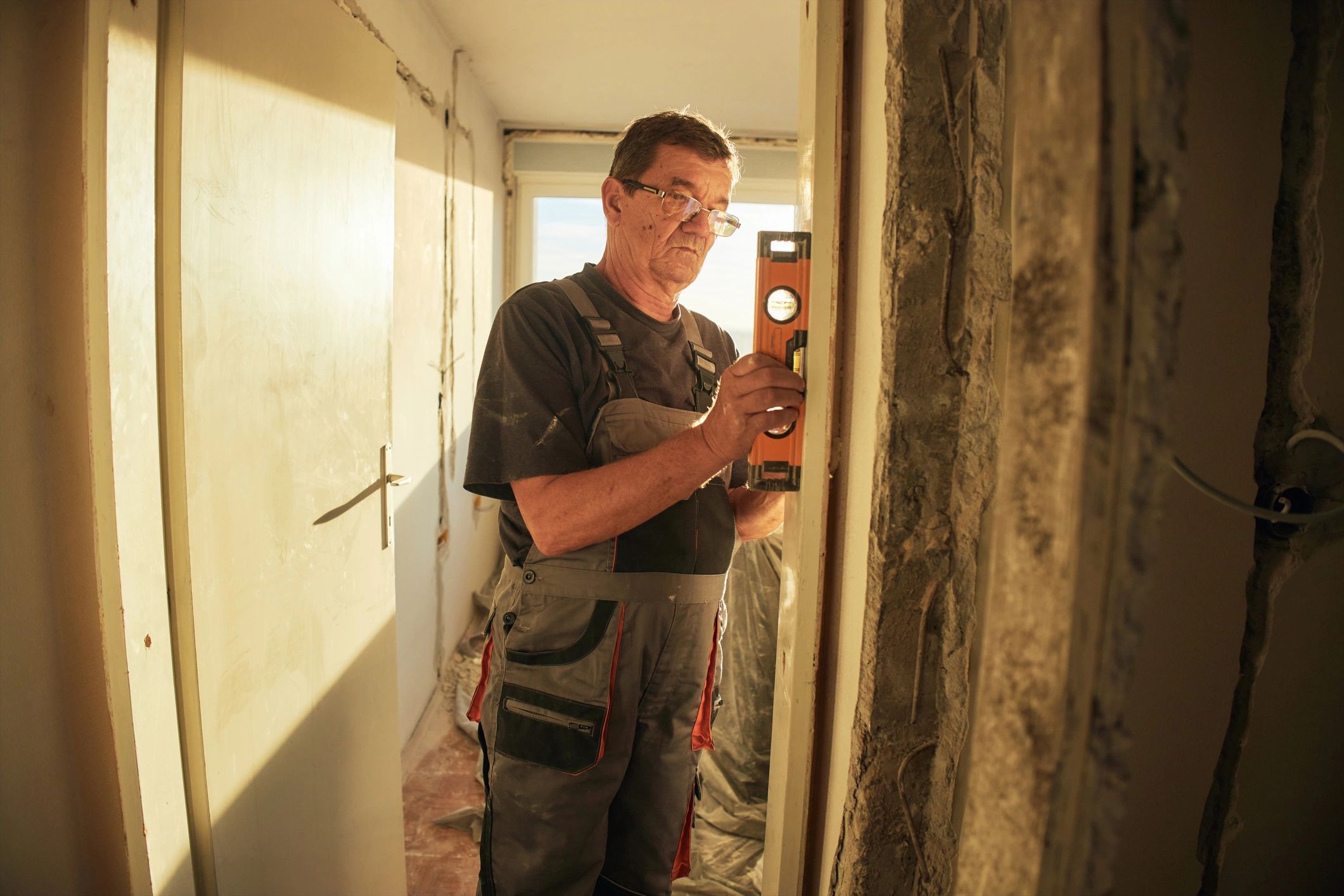 Restoration professional working indoors